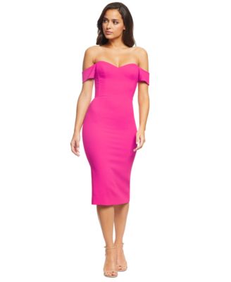 Dress The Population Bailey Off Shoulder 2024 Sweetheart Bodycon Dress Poppy XL