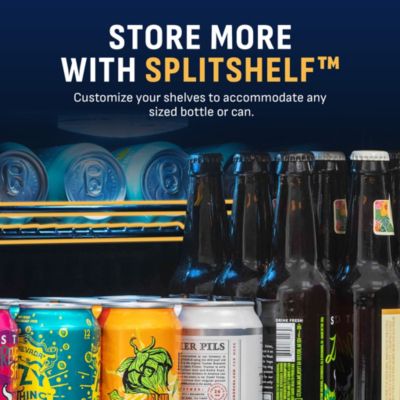 15" Premium Built-in Dual Zone 9 Bottle and 48 Can Wine and Beverage Fridge in Stainless Steel with SplitShelf