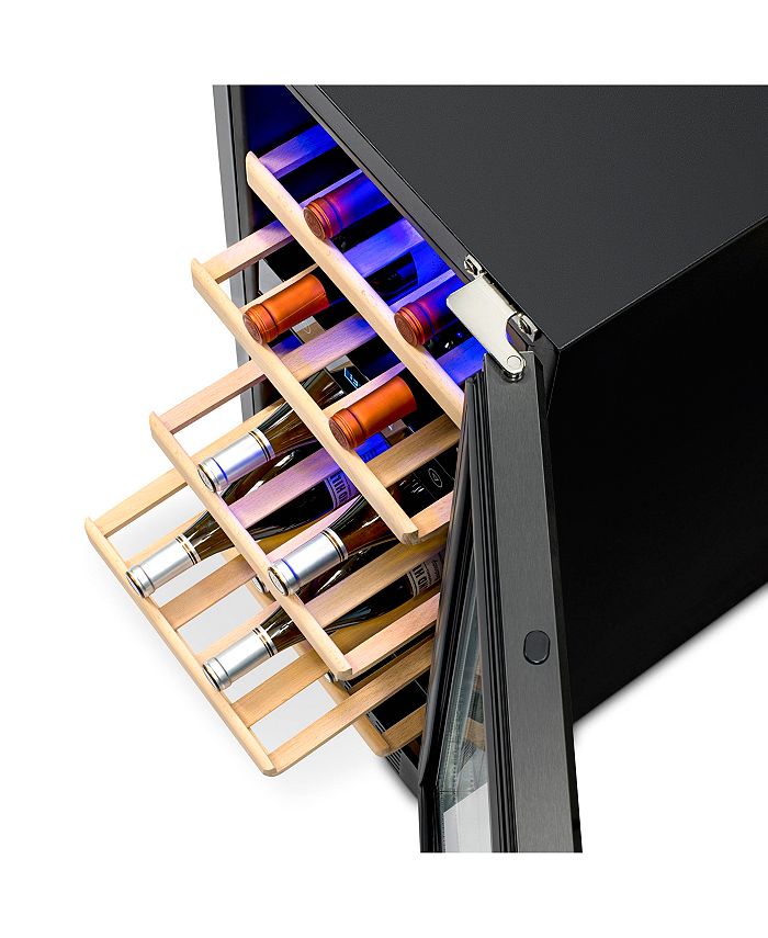 Newair Freestanding 28 Bottle Dual Zone Compressor Wine Fridge in Stainless Steel, Adjustable