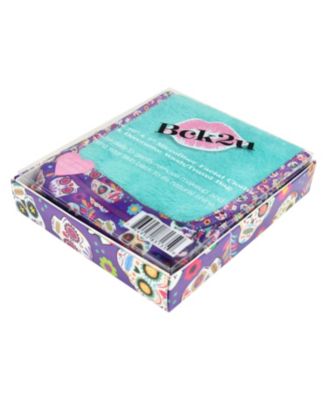 Decorative Microfiber Makeup Remover Cloths (Pack of 5, Design Options), Soft Coral Fleece Reusable Makeup Towels with a Travel Bag, Facial Wash Cloth for Bathroom, 7.5 x 15.5 in.