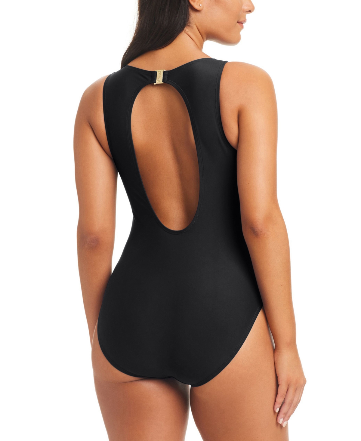 Shop Beyond Control Women's High-neck Cut-out One-piece Swimsuit In Black