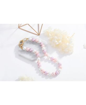 Shell Pearl Necklace with Gem-Encrusted Carabiner Lock (Large)