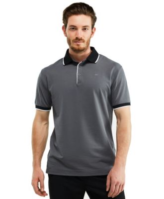 Men's Classic-Fit Cotton-Blend Pique Polo Shirt with Contrast Collar