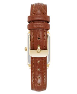 Women's Quartz Brown Leather Band Watch, 21mm