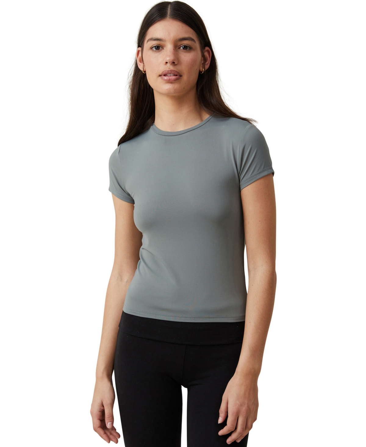 Cotton On Women's Luxe Crew Neck Short Sleeve Top In Gray