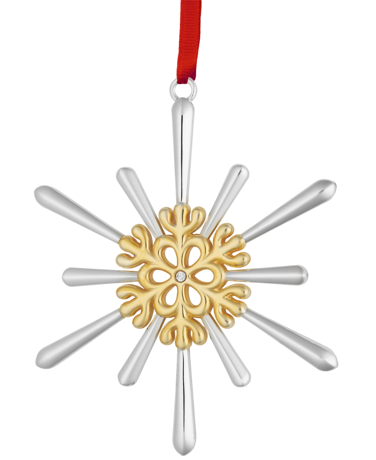 Nambe Gold- andPlate Snowflake Holiday Ornament - Silver