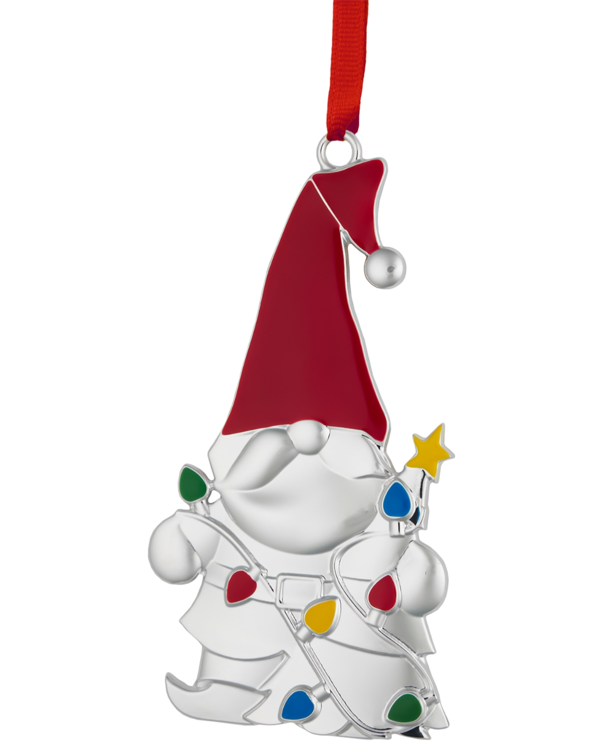 NambePlate Gnome Hanging Holiday Ornament - Silver