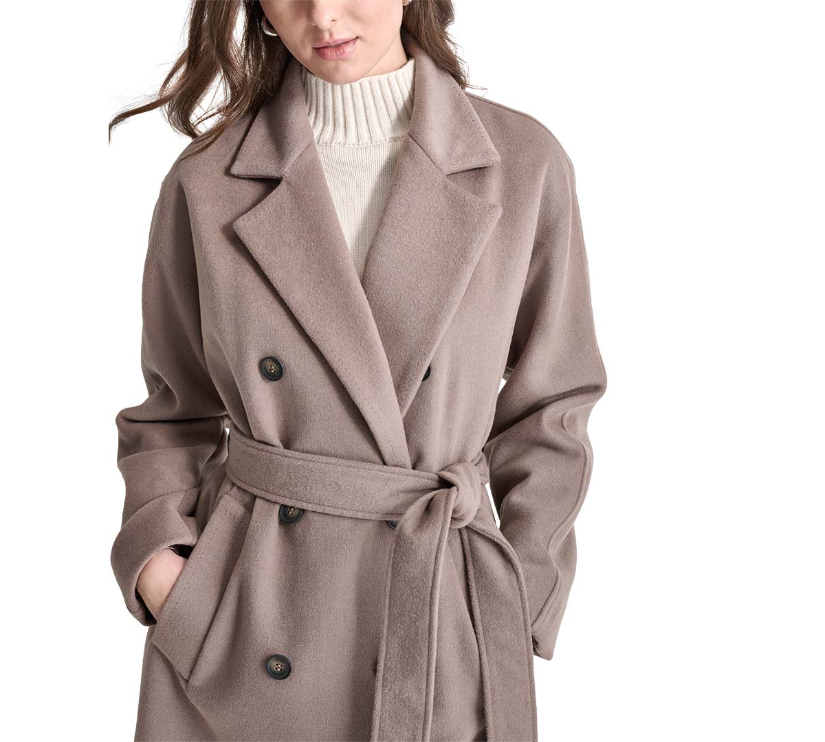 Dkny Women's Double-Breasted Belted Wrap Coat