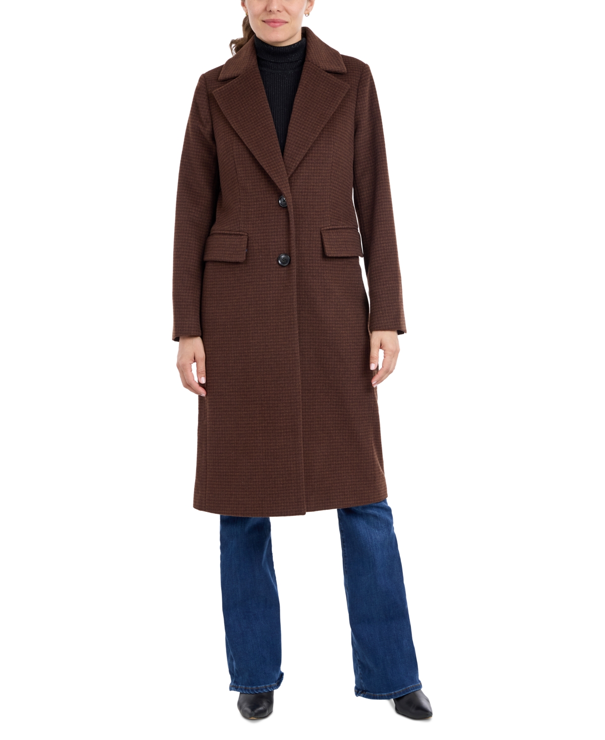 MICHAEL KORS MICHAEL MICHAEL KORS PETITE SINGLE-BREASTED COAT, CREATED FOR MACY'S 