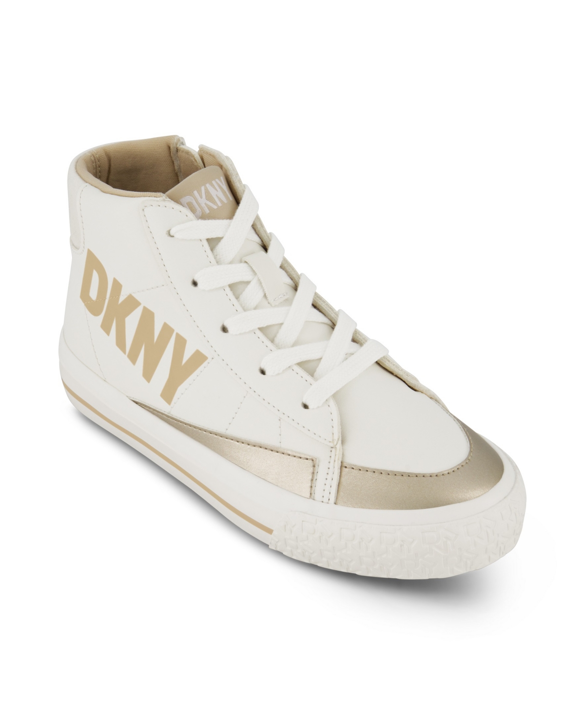 Shop Dkny Little And Big Girls Hannah Malissa High Top Sneaker In White