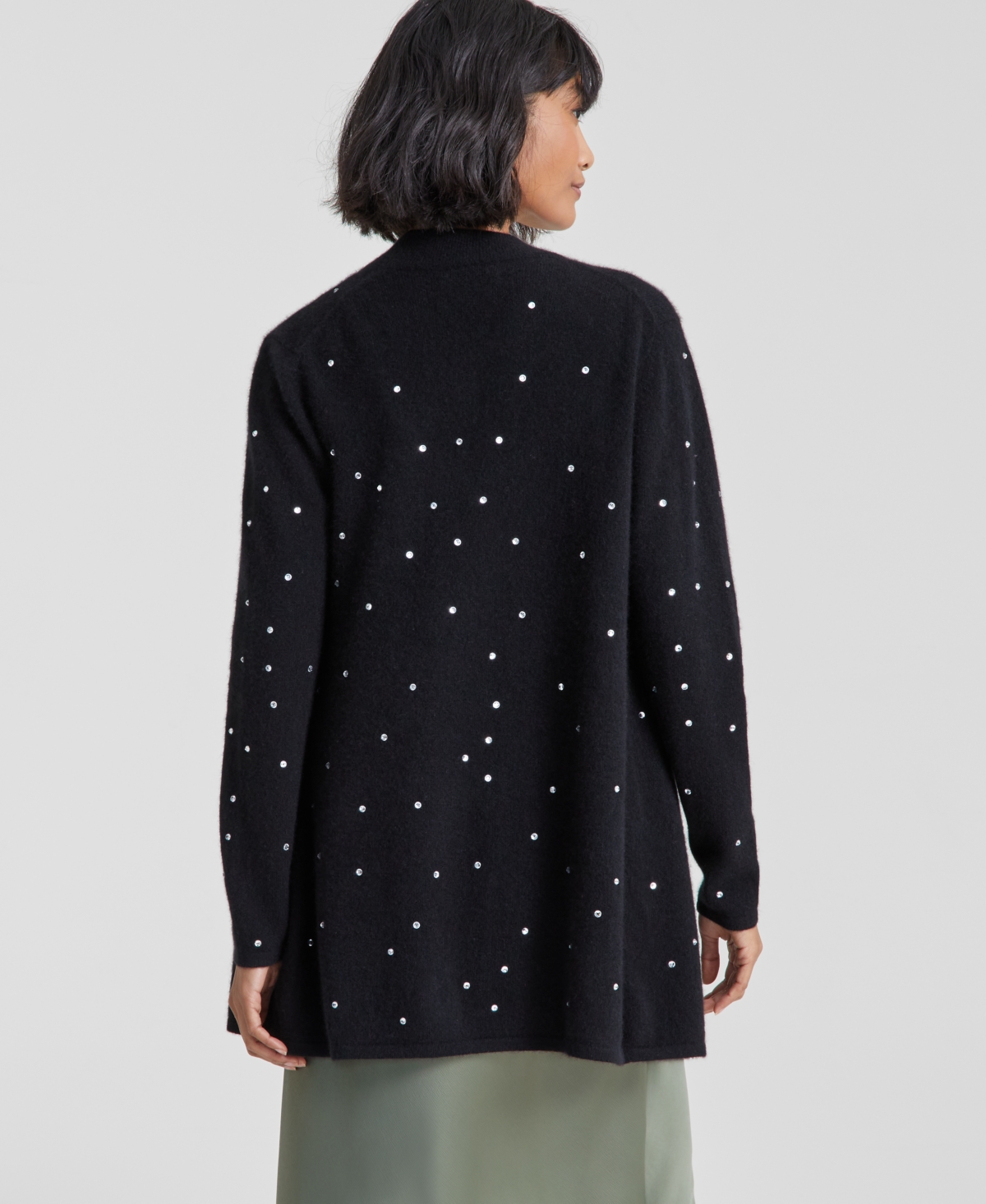 Charter Club Women's Embellished Long-Sleeve 100% Cashmere Duster, Regular & Petites, Created for Macy's
