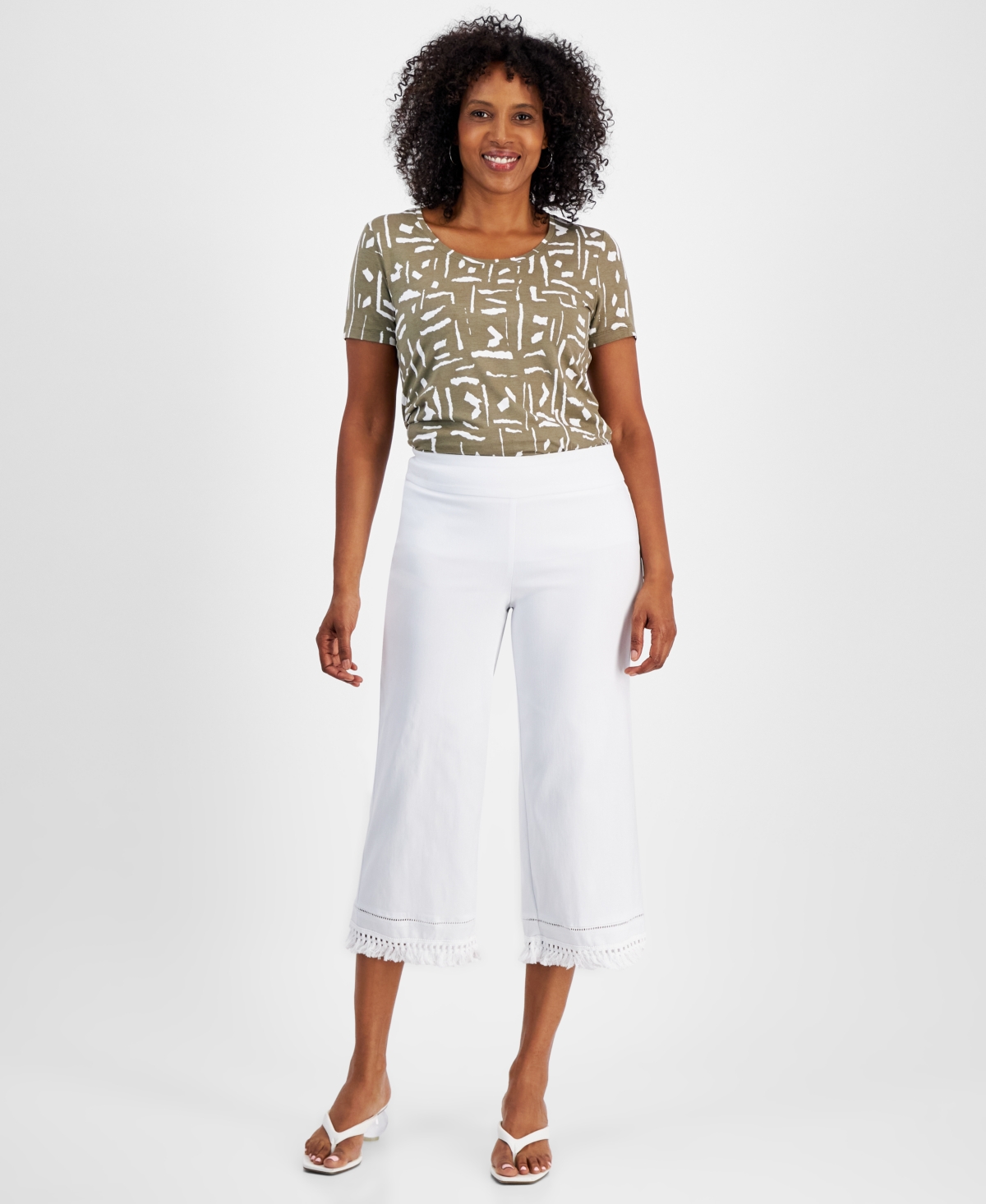 Macy's white capri pants sale