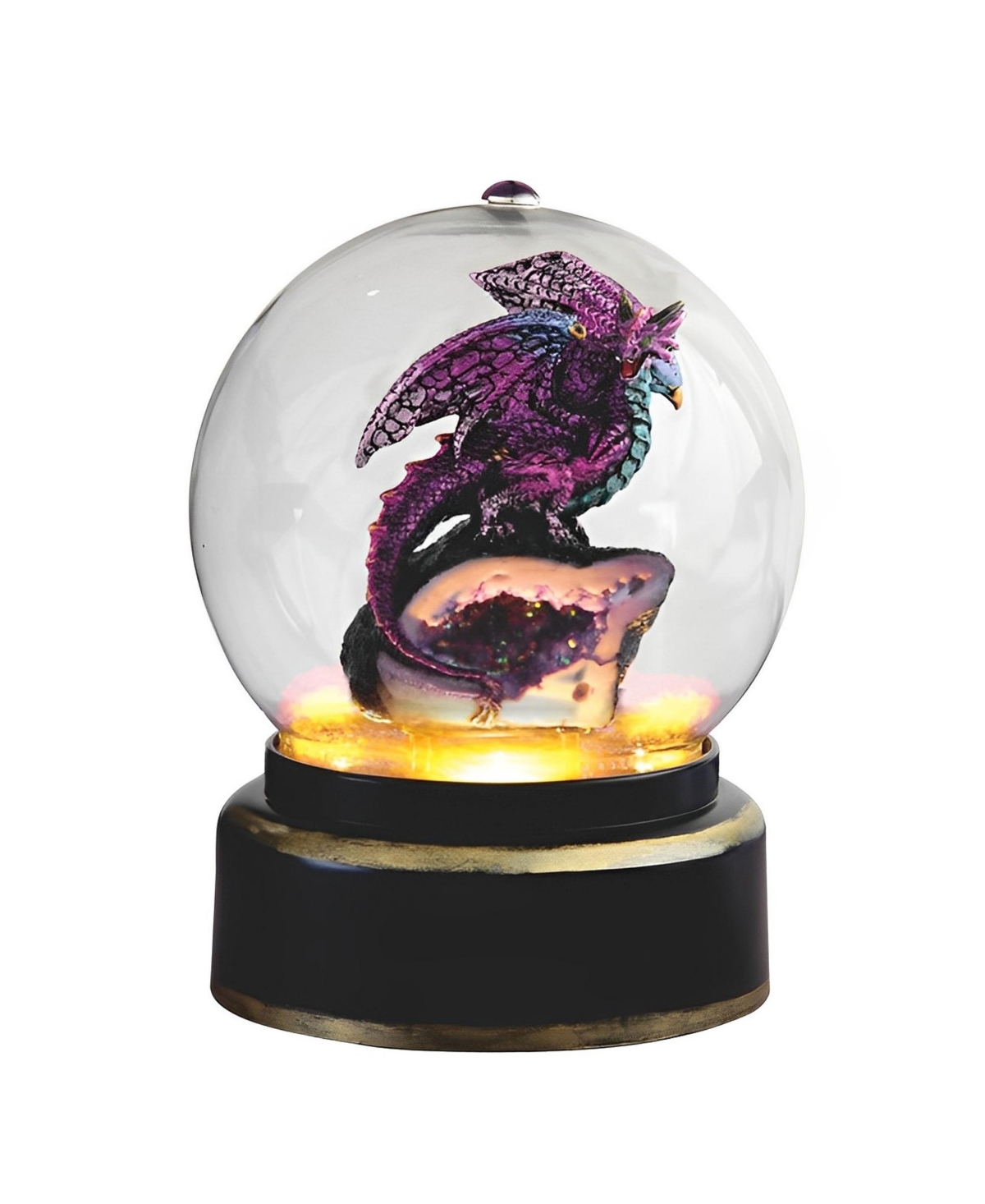 7.5"H Purple Dragon in Air Powered Snow Globe Home Decor Perfect Gift for House Warming, Holidays and Birthdays - Multicolor