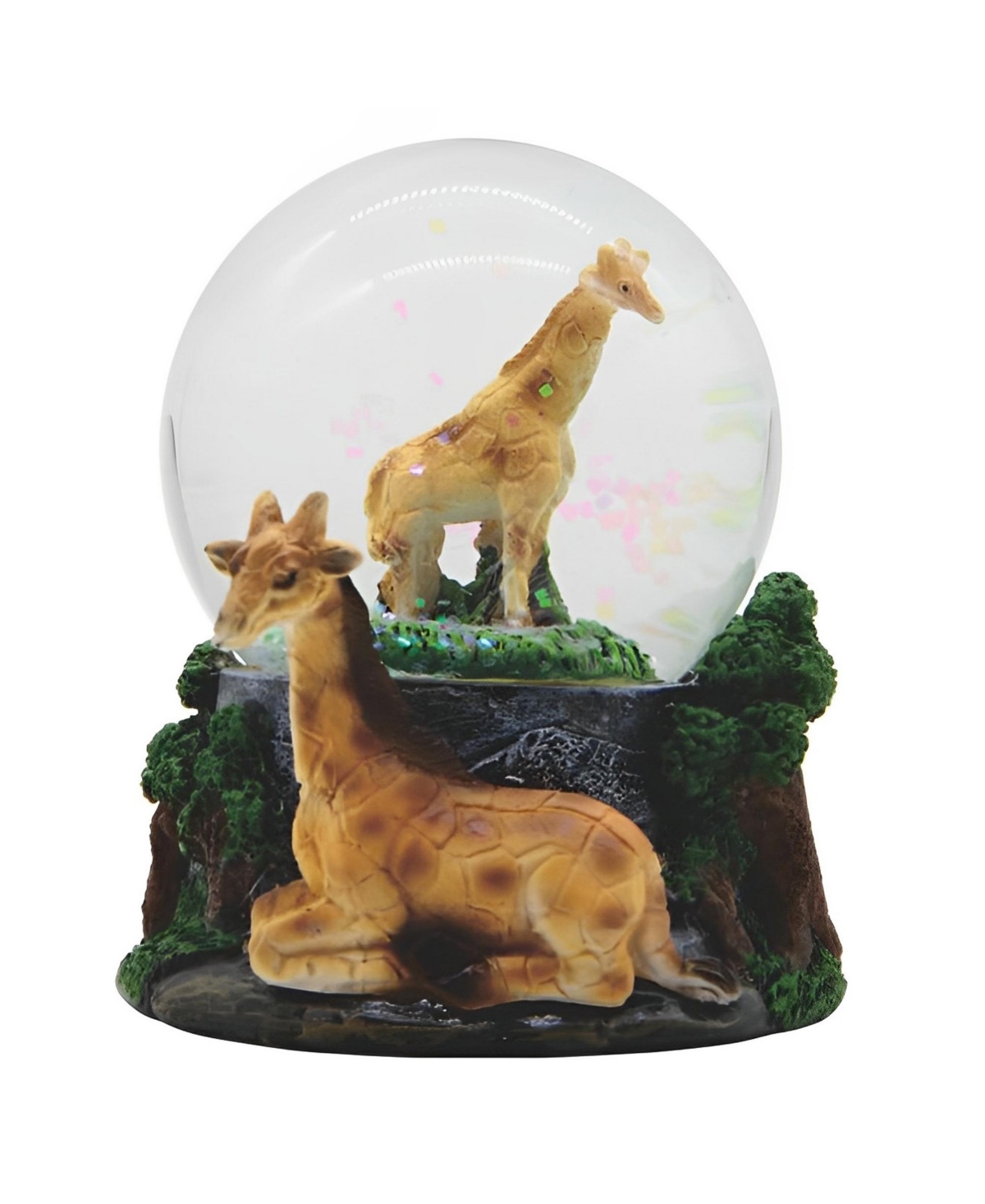 3.5"H Giraffe Glitter Snow Globe Figurine Home Decor Perfect Gift for House Warming, Holidays and Birthdays - Multicolor