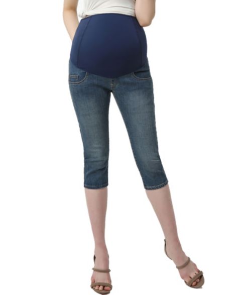 Женские джинсы kimi + kai Maternity Courtney Stretch Denim Capri, цвет: Средний индиго