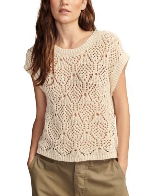 Lucky Brand - Women's Cotton Crochet Sweater Vest