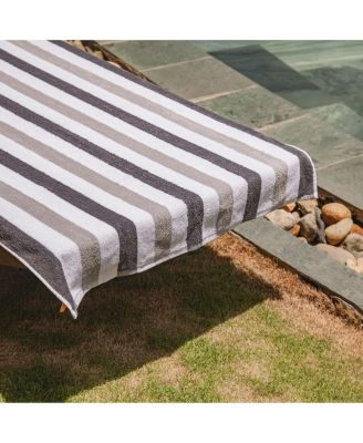 Cabo Cabana Chaise Lounge Chair Covers (2 Pack), Striped Color Options, Soft Cotton, 30x85 in. with 8" Fitted Pocked for Beach Chair