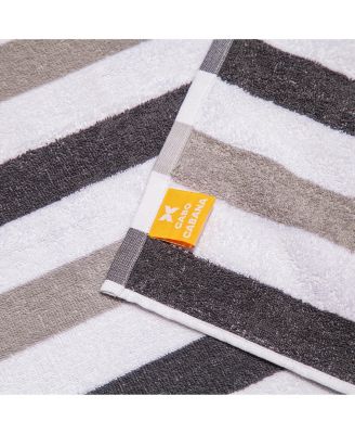 Cabo Cabana Chaise Lounge Chair Covers (2 Pack), Striped Color Options, Soft Cotton, 30x85 in. with 8" Fitted Pocked for Beach Chair