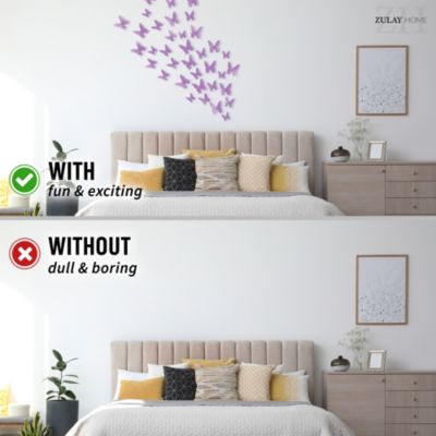 3D Removable Butterfly Wall Decor with 3 Wing Designs - 24pcs