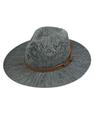 Faux Trim with Packable Panama Hat