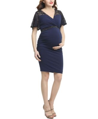Maternity Lace Accent Midi Dress
