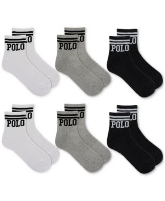 Polo Ralph Lauren - Men's Classic Sports Double Bar Ankle Socks, 6-Pair