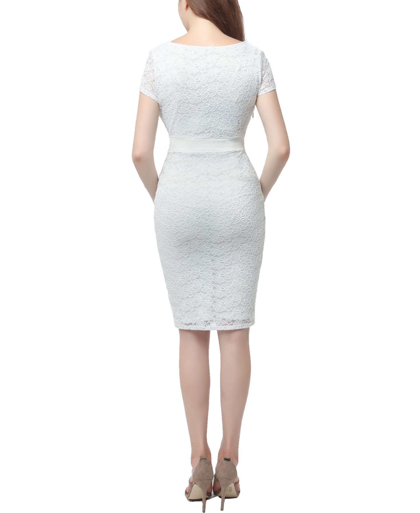 Женское платье kimi + kai Lace Trim Midi, цвет: Белый — фото 3