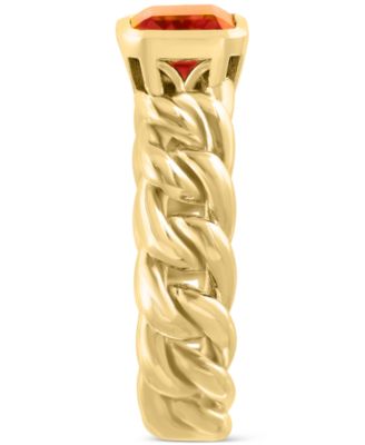 EFFY&reg; Citrine Chain Link Statement Ring (1-1/2 ct. t.w.) in Gold-Plated Sterling Silver