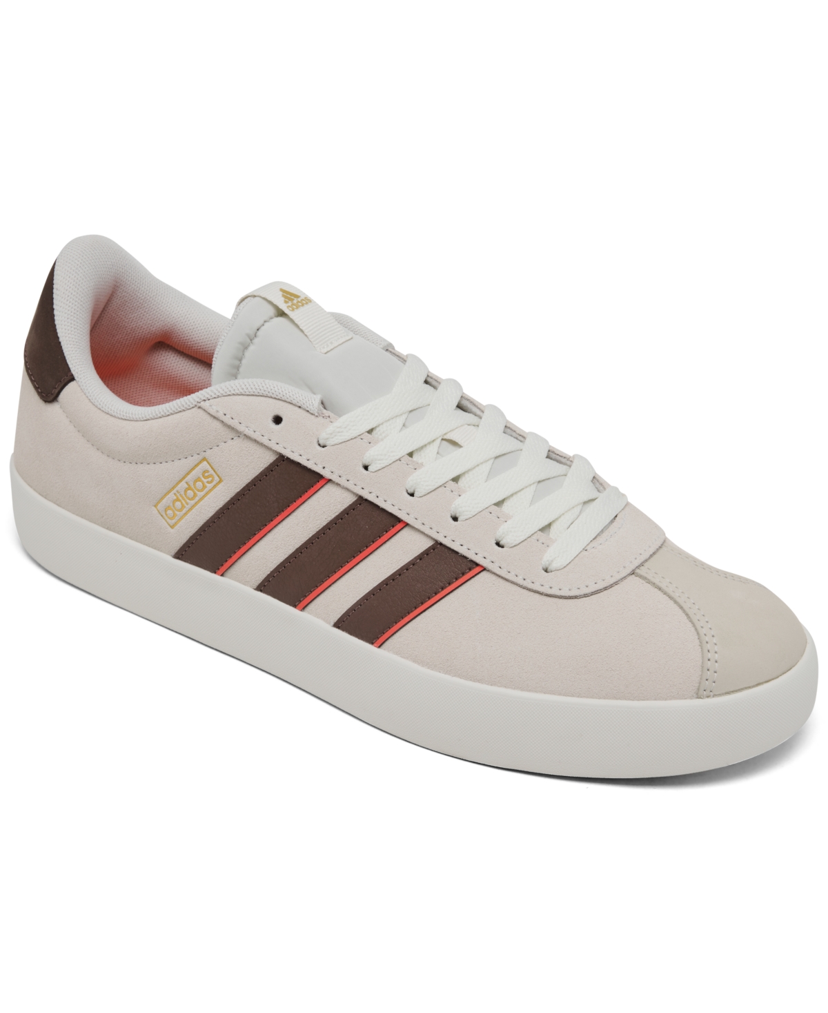 Shop Adidas Originals Men's Vl Court 3.0 Casual Sneakers From Finish Line In Off White,earth Strata,go