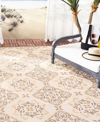 Courtyard CY7978 Beige and Dark Beige 5'3" x 7'7" Sisal Weave Outdoor Area Rug