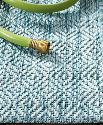 Courtyard CY8520 Aqua 5'3" x 7'7" Sisal Weave Outdoor Area Rug