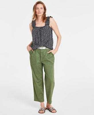 On 34th - Women's Garden-Print Ruffled Tank Top