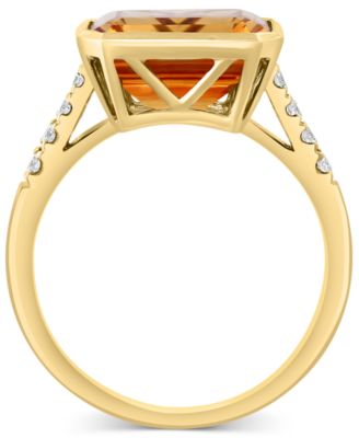 EFFY&reg; Citrine (4-1/3 ct. t.w.) & Diamond (1/6 ct. t.w.) Statement Ring in 14k Gold