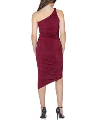 One Shoulder Ruched Bodycon Dress