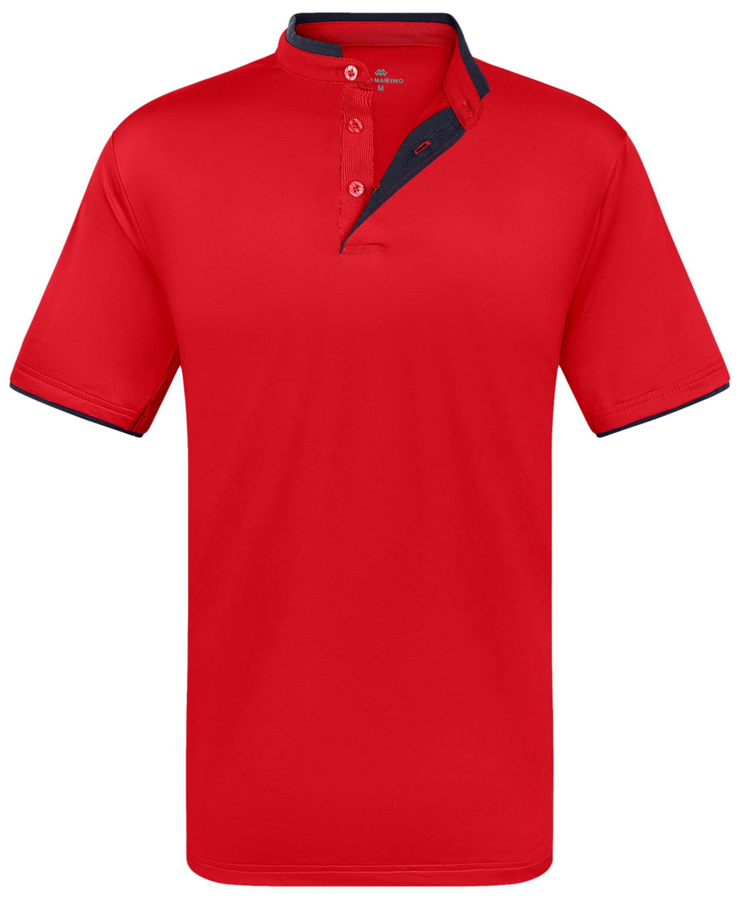 Мужское поло Mio Marino Short Sleeve Henley Polo Shirt with Contrast-Trim, цвет: Красный — фото 8