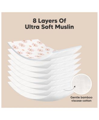 5pk Softe Muslin Burp Cloths for Baby Girls and Boys, Organic Burping Cloths for Babies, Baby Burp Clothes