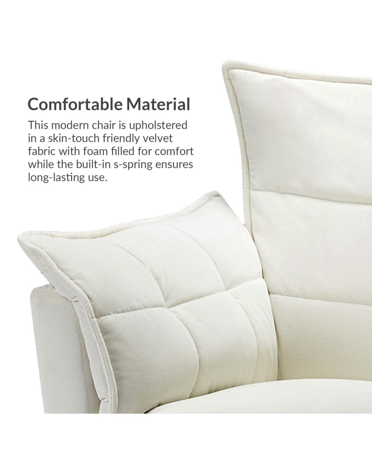 Hulala Home Velvet Accent Chair with Gold Legs for Living Room Bedroom