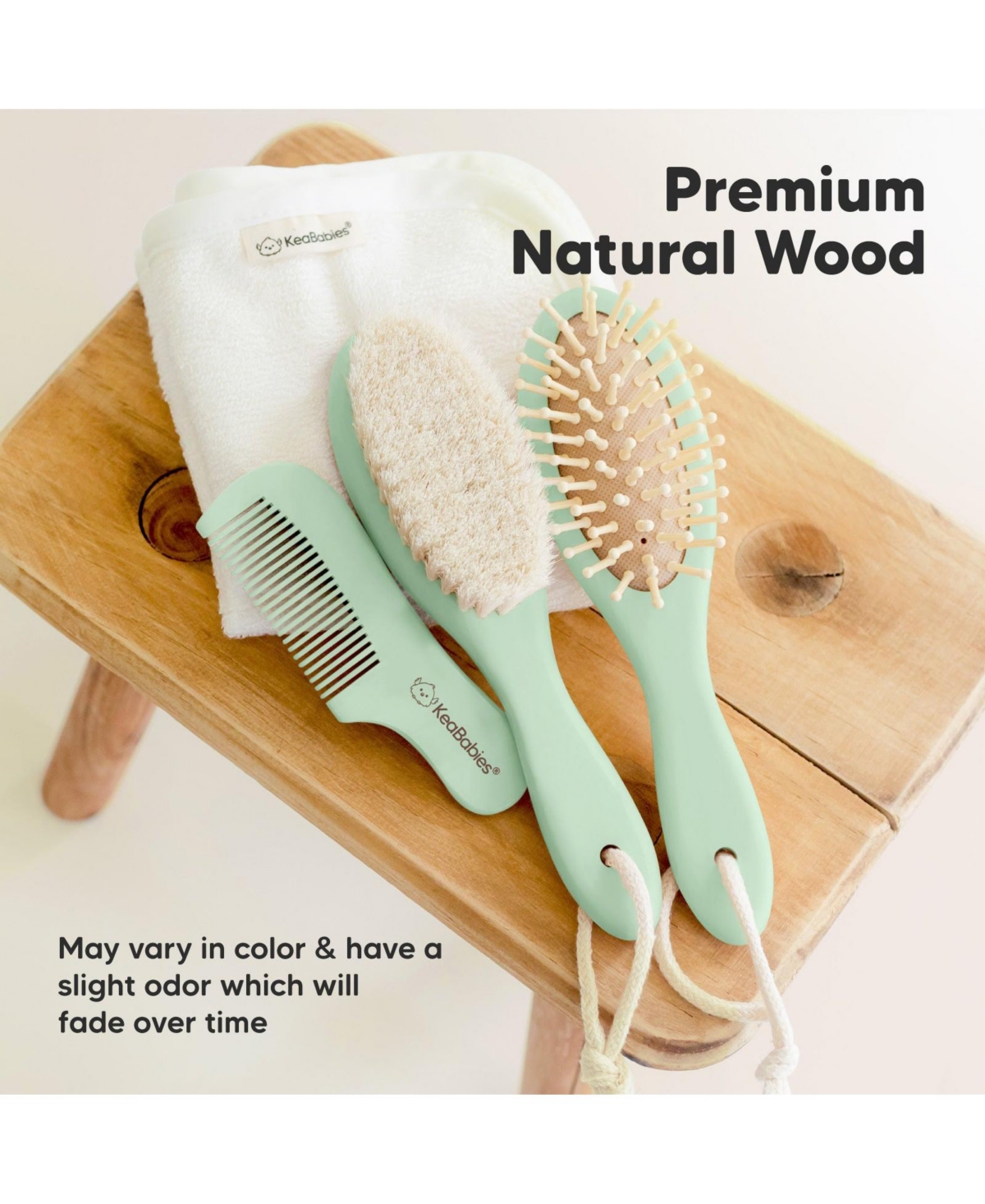 KeaBabies Baby Hair Brush, Oval Cradle Cap Brush, Soft Baby Brush for Infant, Newborn Hairbrush for Girls, Boys, Baby Scalp Brush
