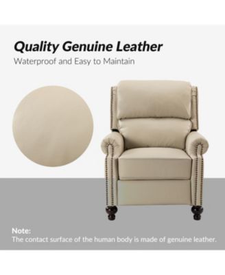 Franco Traditional Genuine Leather Manual Recliner