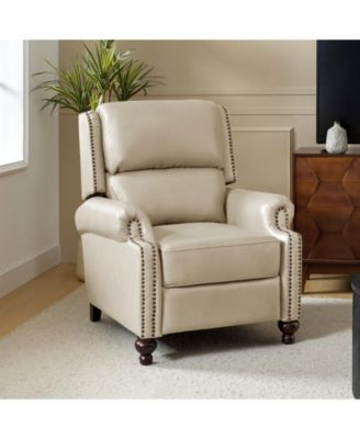 Franco Traditional Genuine Leather Manual Recliner