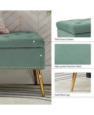 Kajana Transitional Velvet Upholstered Flip Top Storage Bench