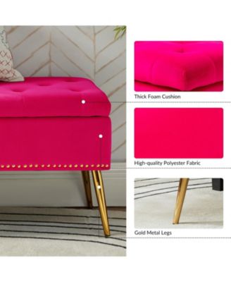 Kajana Transitional Velvet Upholstered Flip Top Storage Bench