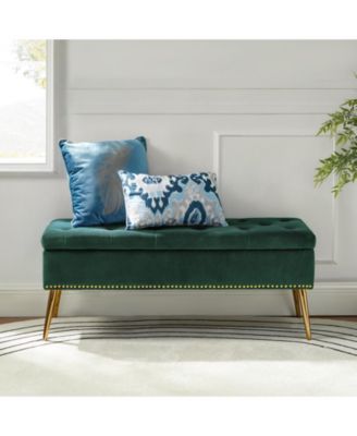 Kajana Transitional Velvet Upholstered Flip Top Storage Bench