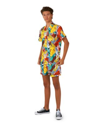 Big Boys 2 Pc Summer Pikachu Shirt and Shorts Set
