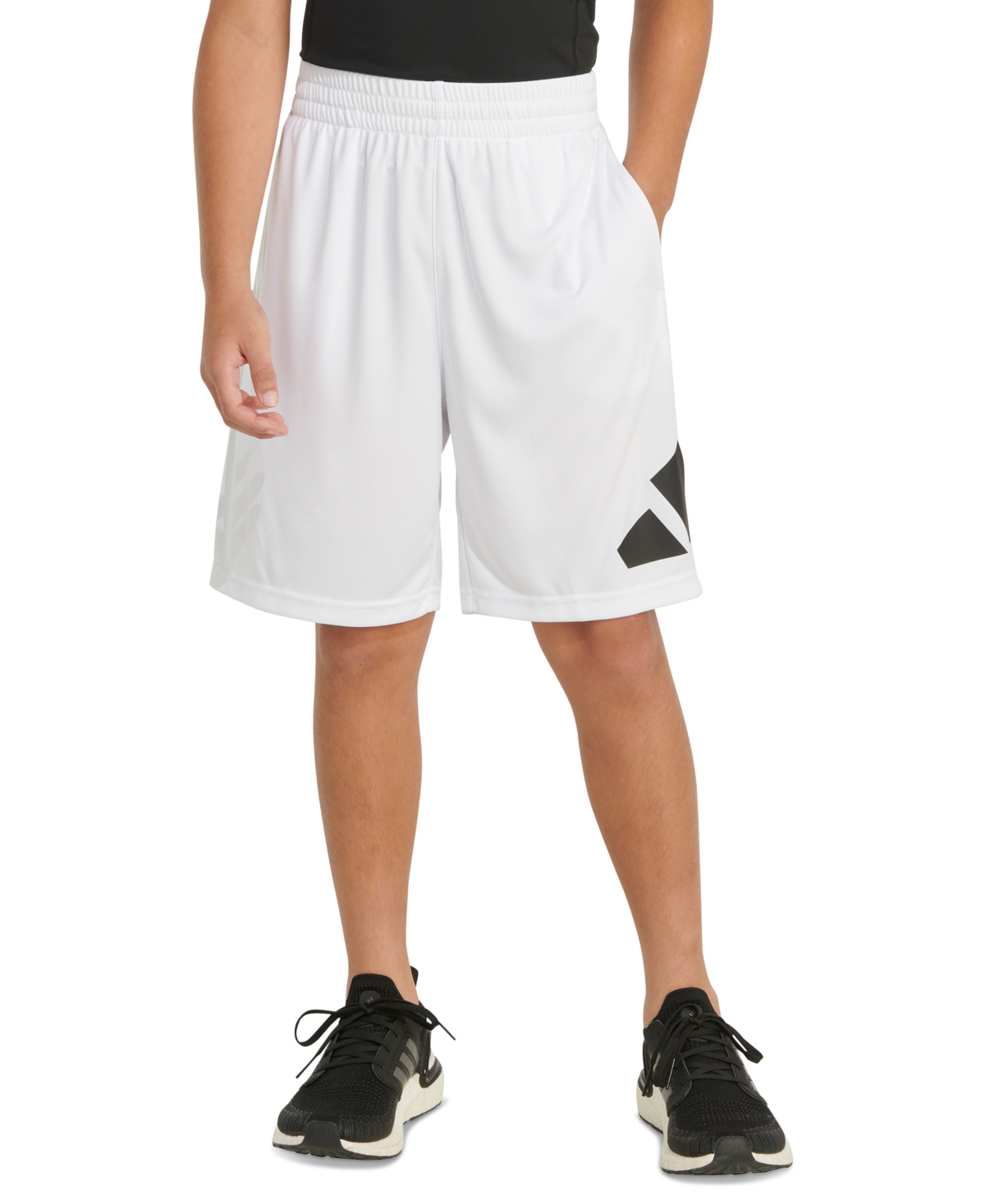 Shop Adidas Originals Big Boys Aeroready Elastic-waist Essential Performance Shorts In White