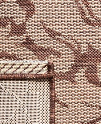 Courtyard Chocolate and Natural 5'3" x 7'7" Outdoor Area Rug