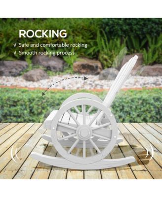 Adirondack Rocking Chair with Slatted Design, White