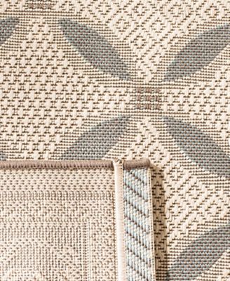 Courtyard CY7107 Beige and Dark Beige 5'3" x 7'7" Outdoor Area Rug