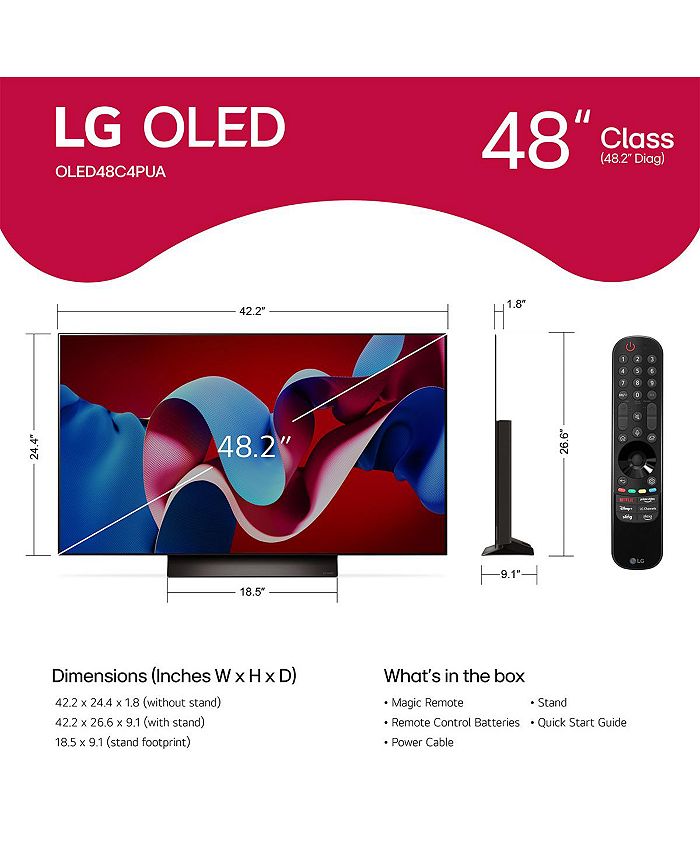 LG OLED48C4PUA 48" 4K UHD OLED evo C4 Smart TV Macy