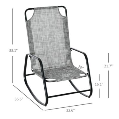 Garden Rocking Chair, Patio Sling Fabric Single Rocker, /